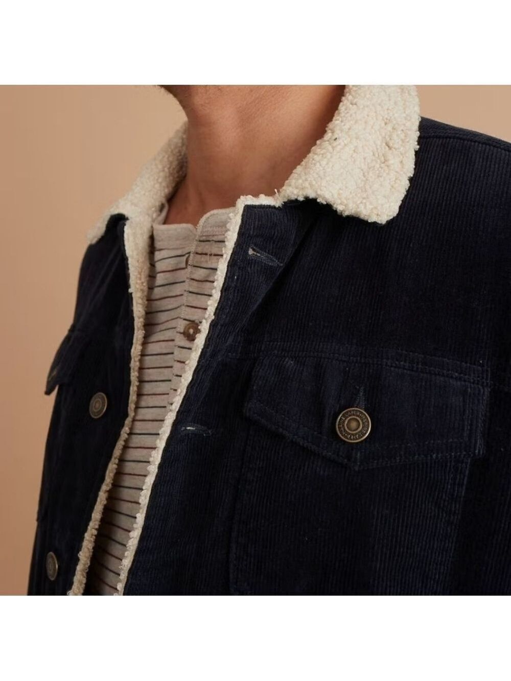 Marine LayerBoise Cord Sherpa Trucker in Sky Captain - Picture 4 of 9